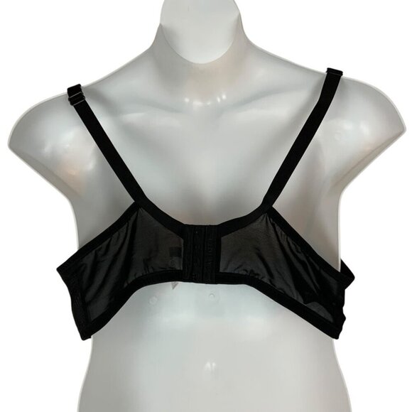 Cacique Modern Collection Lightly Lined Lace Balconette Bra Black Size 46C - Picture 2 of 6